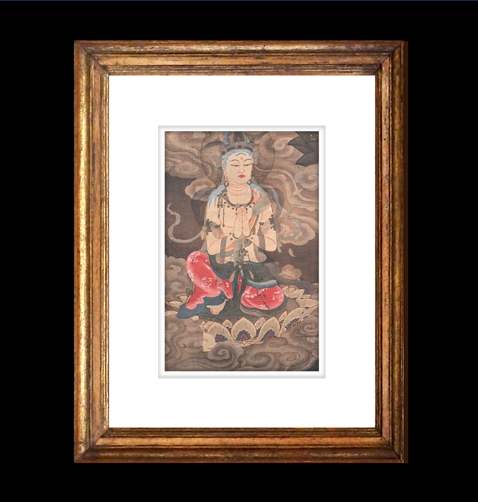 Busacca Gallery: Japanese Edo Gouache Paper Painting of Kannon Seated ...