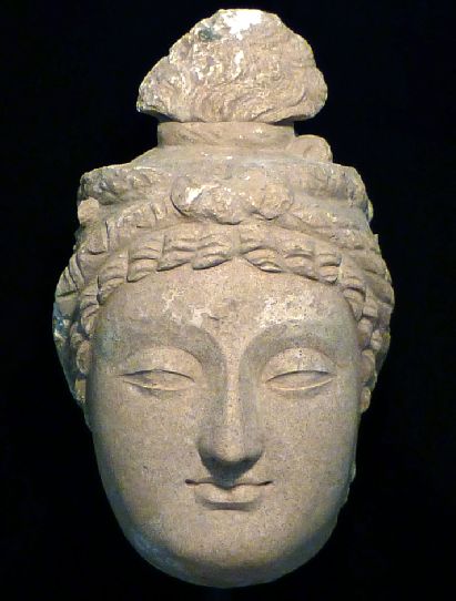 Busacca Gallery: Stone Stucco Carved Head Sculpture Bodhisattva Gandhara